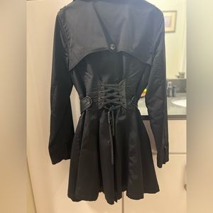 Black Bebe Corset Style Rain Jacket size Large